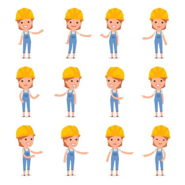 Tasarımında kullanmak için yapım tanıtımı builder kız