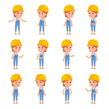 Tasarımında kullanmak için yapım tanıtımı builder kız