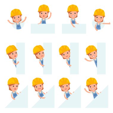 Tasarımında kullanmak için yapım tanıtımı builder kız