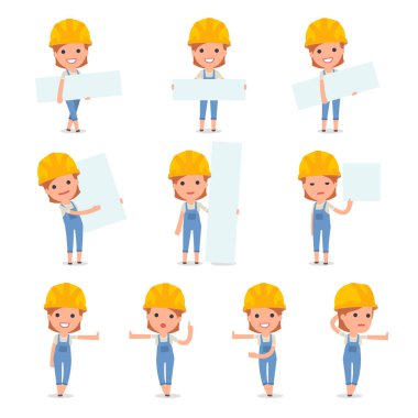 Tasarımında kullanmak için yapım tanıtımı builder kız