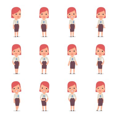 Danışman kız karakter Desig kullanmak için sunu yapma