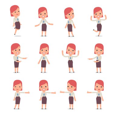 Danışman kız karakter Desig kullanmak için sunu yapma