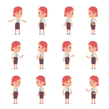 Danışman kız karakter Desig kullanmak için sunu yapma