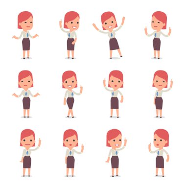 Danışman kız karakter Desig kullanmak için sunu yapma