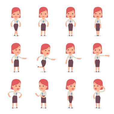 Danışman kız karakter Desig kullanmak için sunu yapma