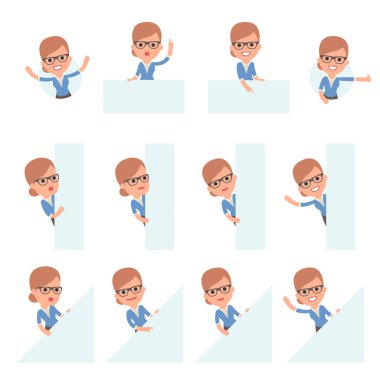 Öğretmen kız karakter tasarımında kullanarak için sunu yapma