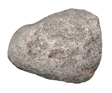 Büyük bir kaya üzerinde beyaz izole gri granit