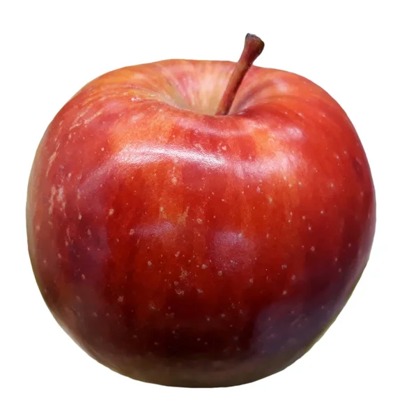Свежее спелое красное яблоко, изолированное на белом — стоковое фото