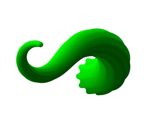 Trendiga Abstrakta Färgstarka Flytande Form Ribbad Flytande Element Med Gröna — Stock vektor
