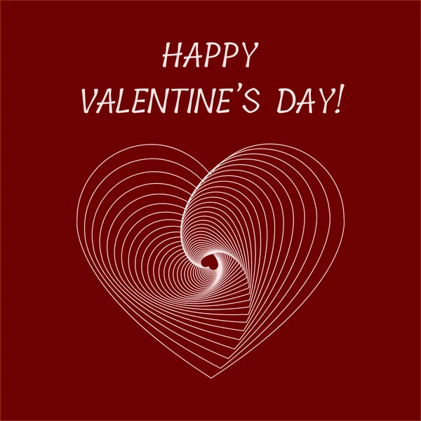 Tarjeta Felicitación Para Día San Valentín Estilo Ilusión Óptica Fondo — Archivo Imágenes Vectoriales