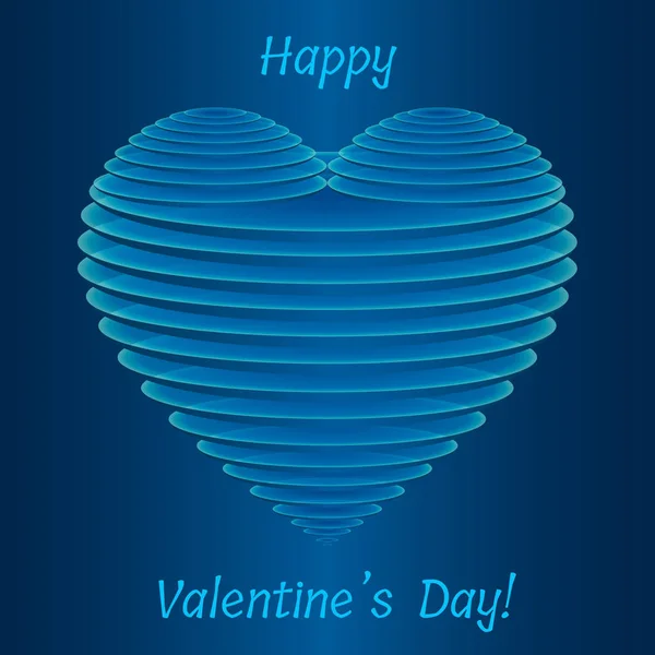 Stylish Valentine Blue Heart Shape Thin Semi Transparent Oval Plates — стоковый вектор