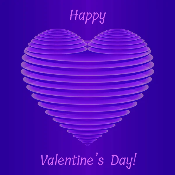 Elegante Forma Corazón Violeta San Valentín Delgadas Placas Ovaladas Semi — Archivo Imágenes Vectoriales