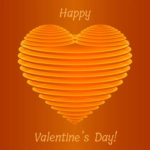 반투명 타원형 플레이트의 세련된 발렌타인 오렌지 크리에이티브 일러스트레이션 — 스톡 벡터