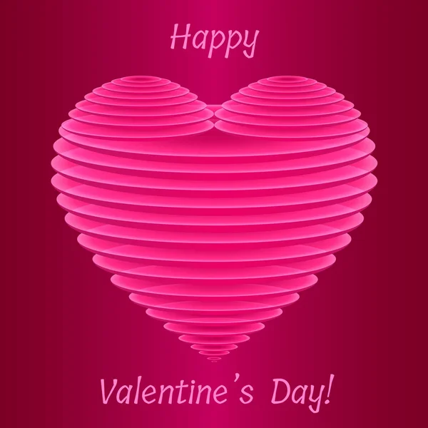 Stylish Valentine Pink Heart Shape Thin Semi Transparent Oval Plates — стоковый вектор