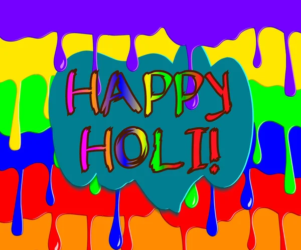 Tebrik kartı için Holi Festival, damla, damlayan çok renkli parlak vektör arka plan Basitleştirilmiş