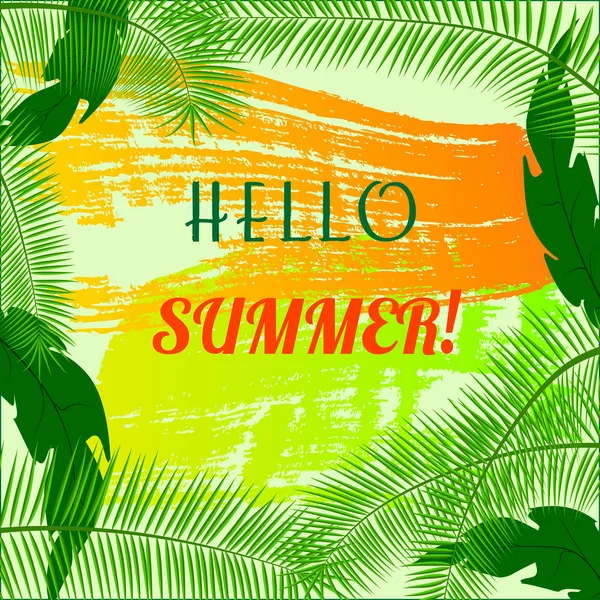 Hello Summer Tangled Design Bright Vector Illustration Template Suitable Summer — стоковый вектор