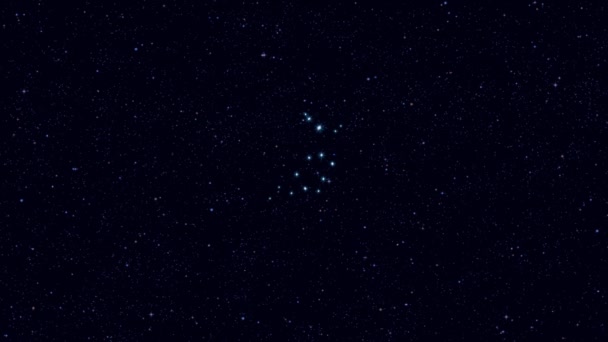 Constellation Bootes Herdsman Zoom Progressif Image Tournante Avec Étoiles Contours — Video