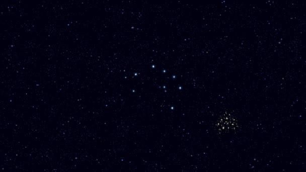 Corona Borealis Northern Crown Constellation Gradually Zooming Rotating Image Stars — 비디오