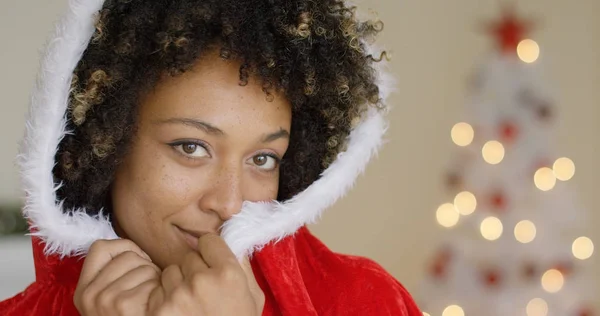 Sensual joven con un traje de Santa Claus — Foto de Stock