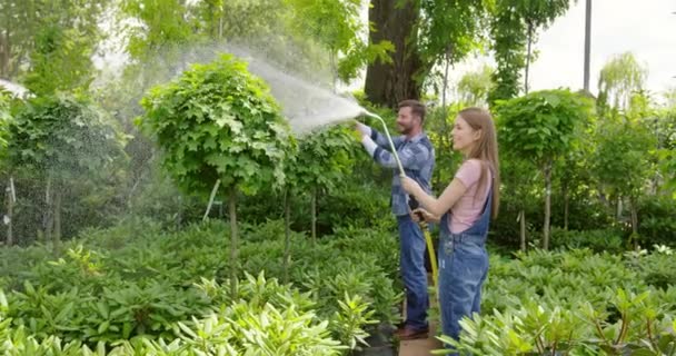 Bahçıvanlar sulama tesisleri — Stok video