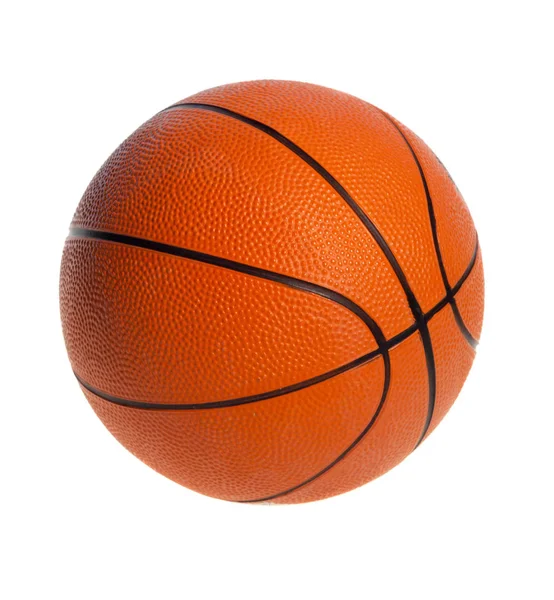 Orangefarbener Basketball Isoliert Auf Weißem Hintergrund — Stockfoto