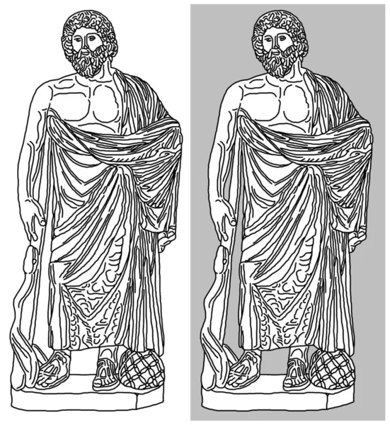 Μαρμάρινο Άγαλμα Του Aesclepius Τον Έλληνα Θεό Της Ιατρικής Βρίσκεται — Φωτογραφία Αρχείου
