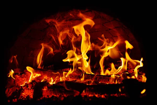 Feuer Brennt Der Nacht — Stockfoto