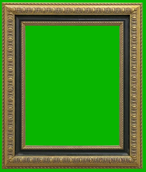 Antique gilt picture frame isolated chromakey and clipping path — 스톡 사진