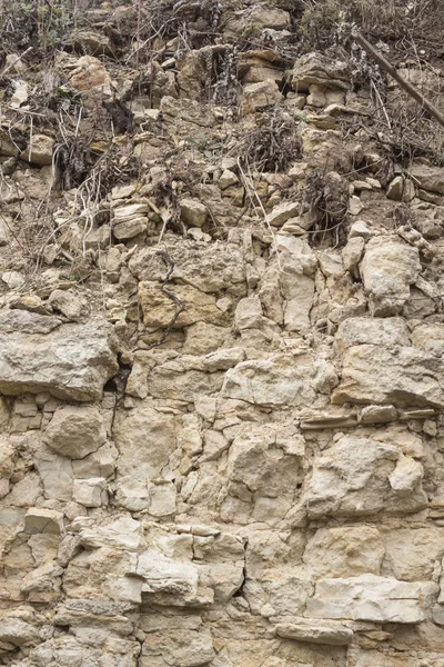 Kalksteen muur detail — Stockfoto