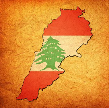 Lübnan topraklarında bayrak ile