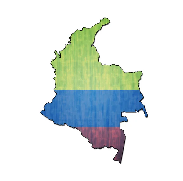 Colombia territorio con bandera —  Fotos de Stock