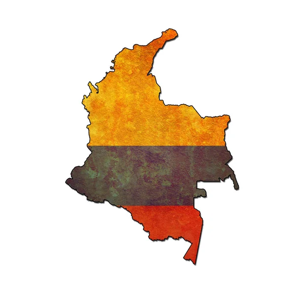 Colombia territory with flag — Stock Photo, Image