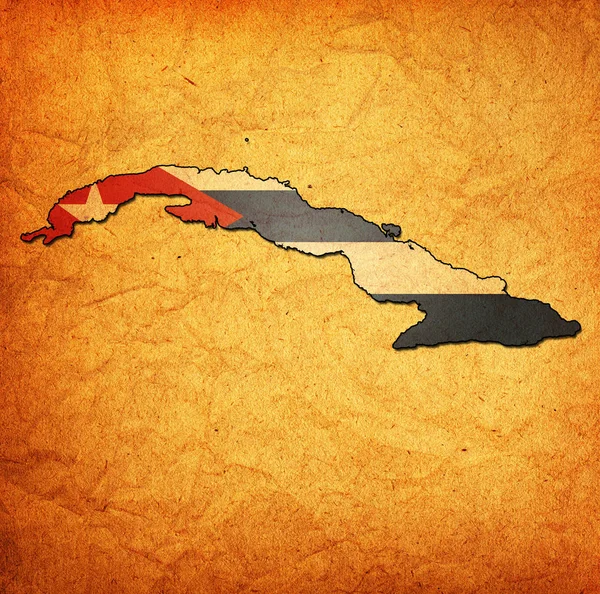 Küba toprakları bayrak ile — Stok fotoğraf