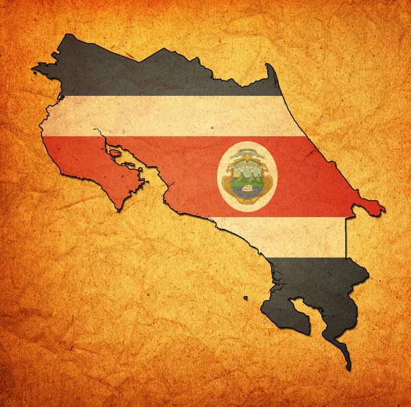 哥斯达黎加领土与旗帜 — 图库照片