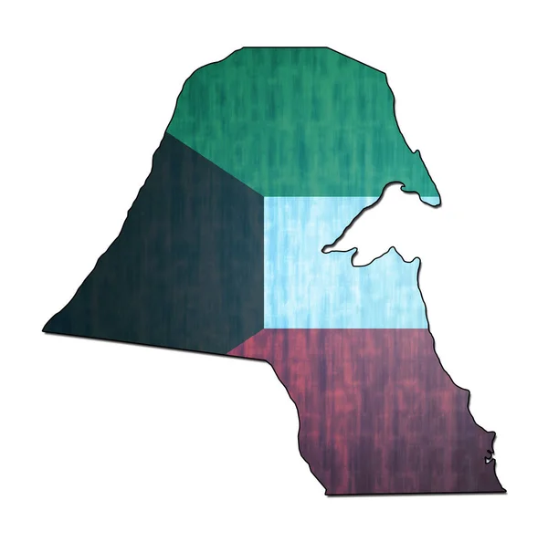Kuwait territorio con bandera — Foto de Stock