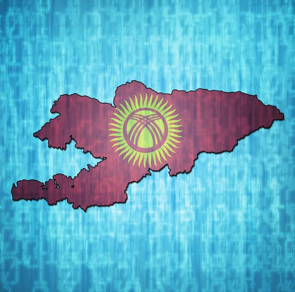 旗とキルギス領土 — ストック写真
