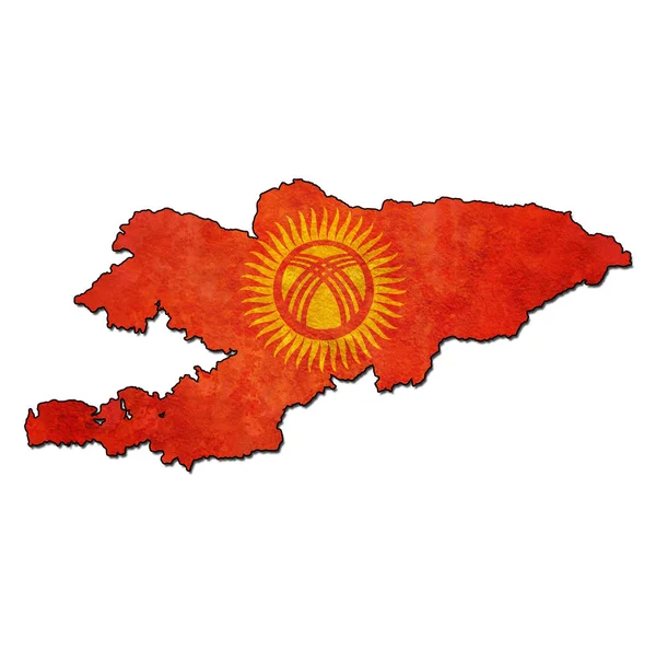 Kyrgyzstan territorio con bandera —  Fotos de Stock