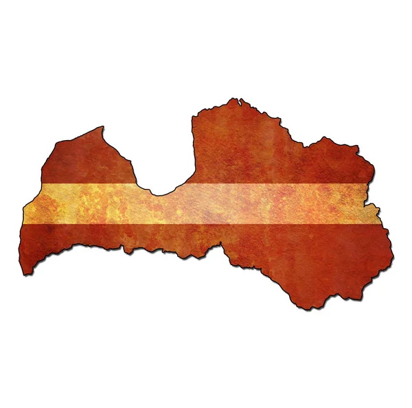 Latvia territory with flag — Stock Photo, Image