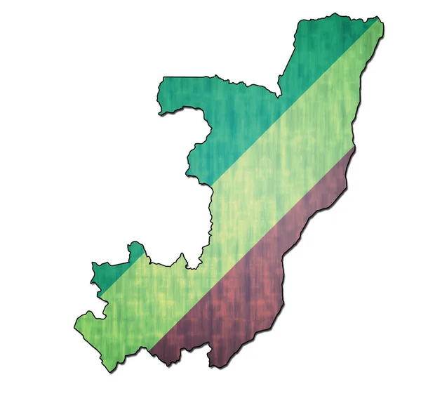 Republic of congo territory with flag — Stock Photo, Image