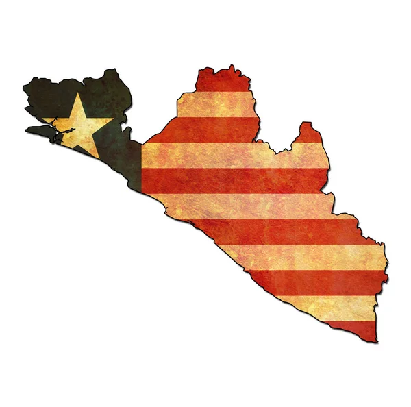 Liberia territory with flag — Stock Photo, Image