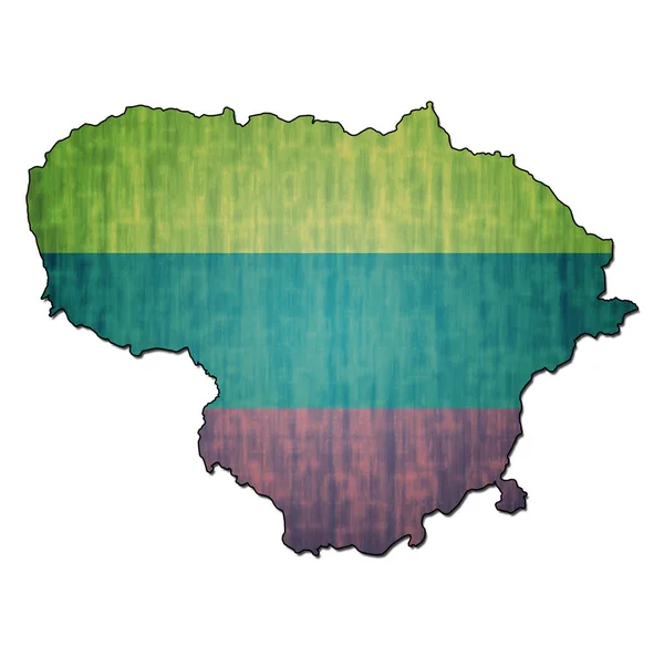 Lithuania territory with flag — Stock Photo, Image