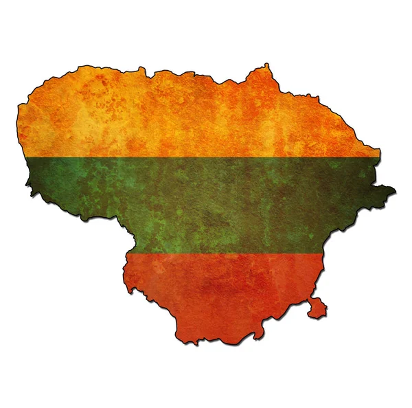 Territorio lituano con bandera —  Fotos de Stock