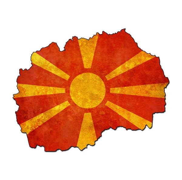 Territorio de macedonia con bandera —  Fotos de Stock