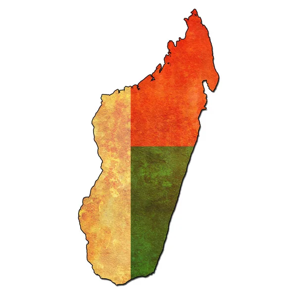 Madagaskar bölge bayrağı ile — Stok fotoğraf