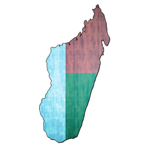 马达加斯加领土与旗帜 — 图库照片