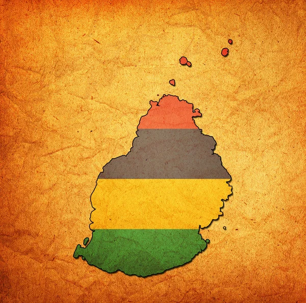 Mauritius grondgebied met vlag — Stockfoto