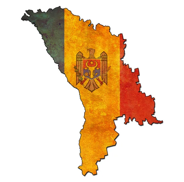 Moldova territory with flag — Stock Photo, Image