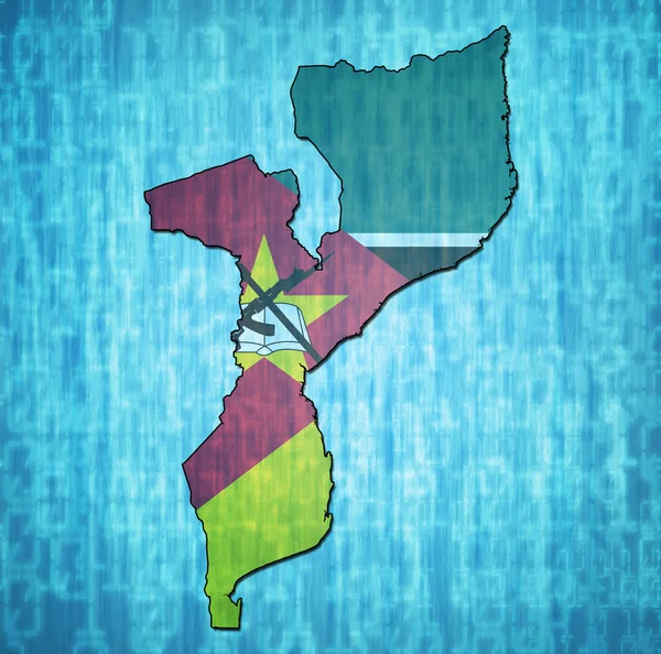 Mosambik Territorium mit Flagge — Stockfoto