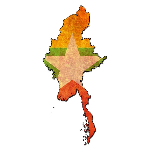 Myanmarisches Territorium mit Fahne — Stockfoto