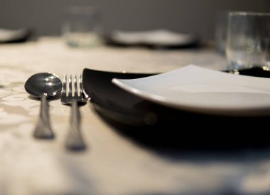 bir tablo üzerinde zarif yemekler